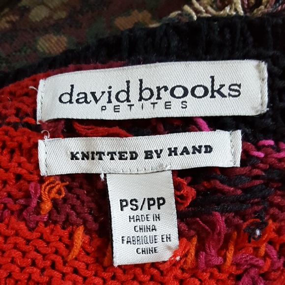 Gorgeous Hand Knitted, colorful Sweater. Red, and black. PS/PP - Picture 2 of 6